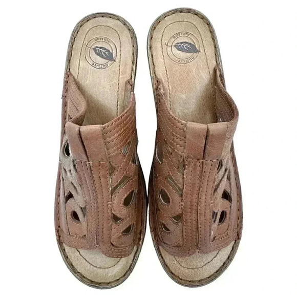Nurture Women’s Slip On Leather cut out Sandals 9.5M - Picture 2 of 5
